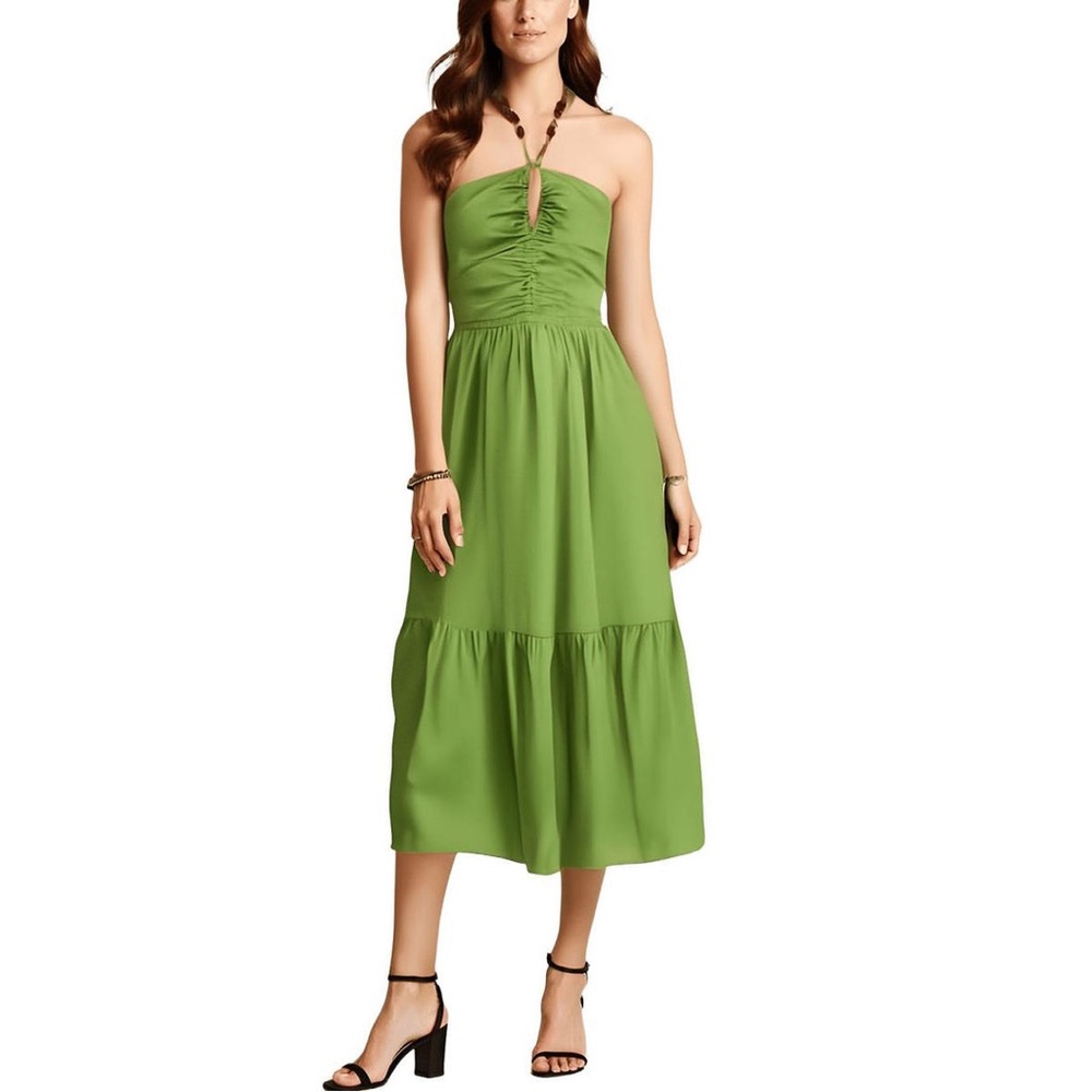 1.STATE Women's Beaded Halter Midi Dress